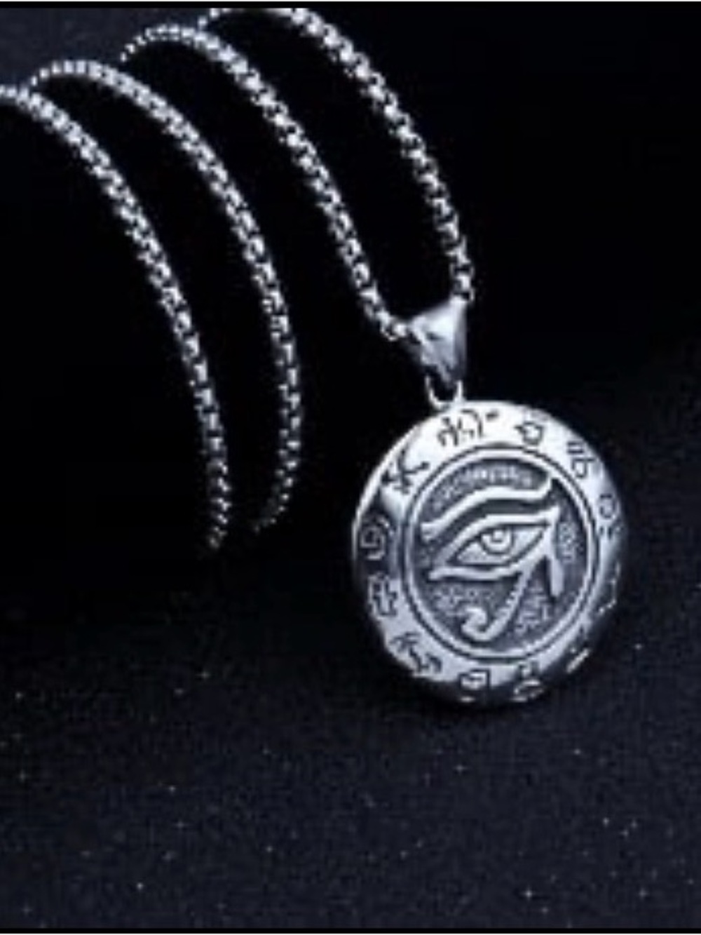 Silver Eye of Horus Pendant Necklace men necklace